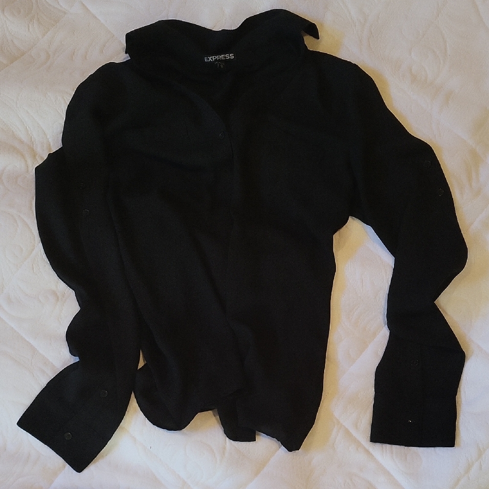 Express Women's Elegant Black Blouse